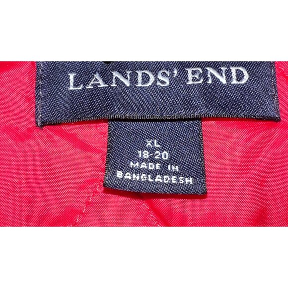 Lands End Thermolite Red Hooded Jacket XL (18-20) Zip Pockets - Picture 3 of 3